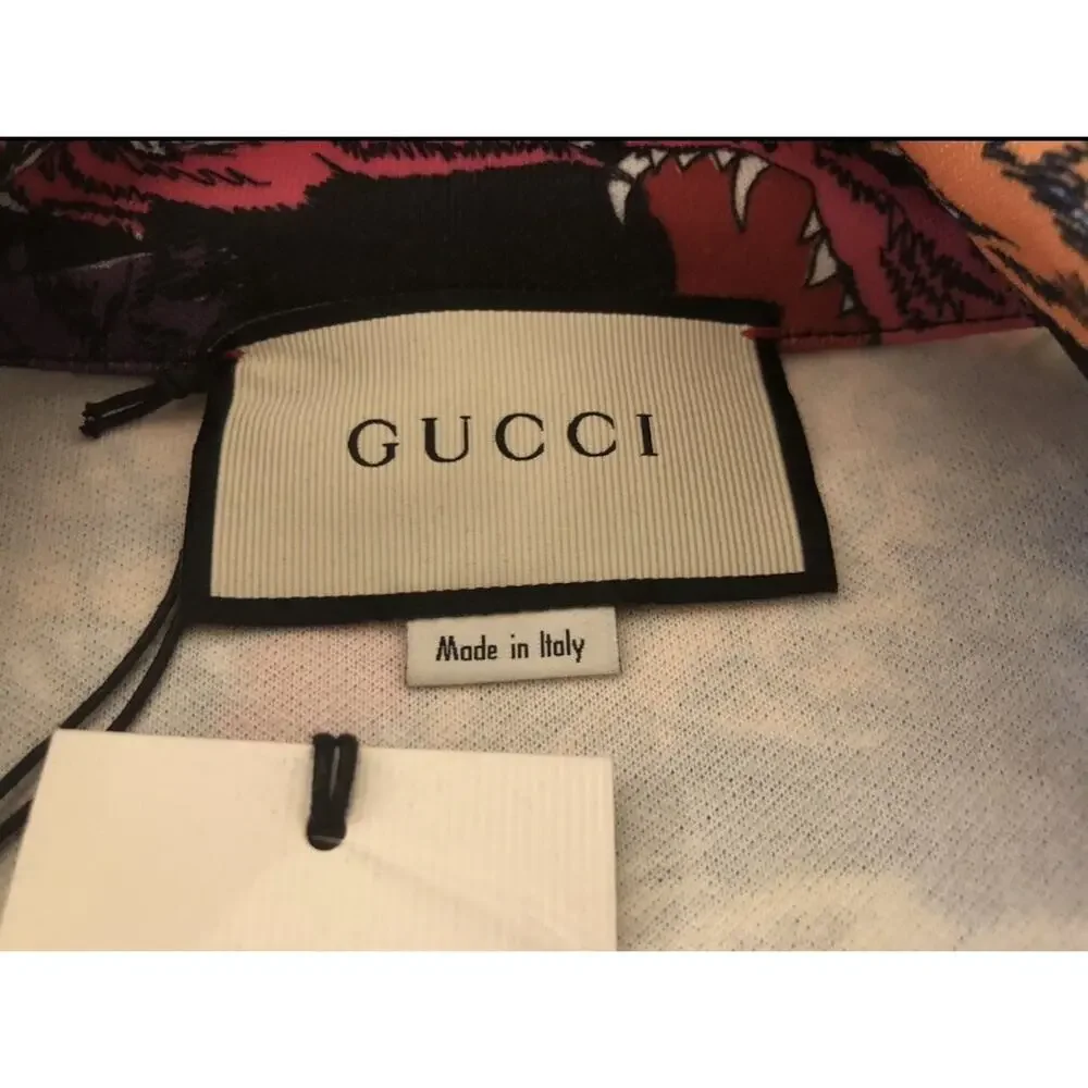 NWT Gucci Rainbow Panther Face Technical Web Striped Jersey Jacket 48/M $2480.00